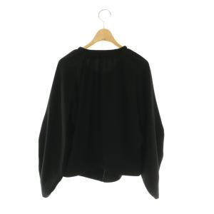 theory luxe 25SS Cleven Aris ブルゾン ジャケット ジップアップ ギャザースリーブ 38 ブラック