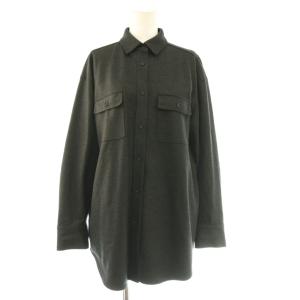RIBBLE ZUMIE シャツ ブラウス ウール 38 チャコールブラック レギュラーカラー 長袖 /BB