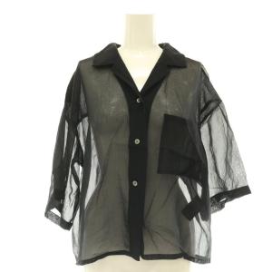 24SS シアーオープンカラーシャツ ブラック /ES OS