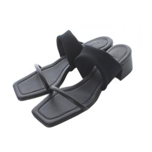 26SS SQUARE TOE FABRIC MULES 37