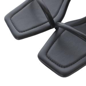 CLANE 26SS SQUARE TOE FABRIC MULES 37
