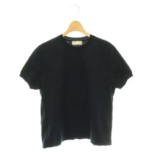 ×Ron Herman コットンポンチ ニットカラー ティー半袖Tシャツ カットソー 38 ダークネイビー