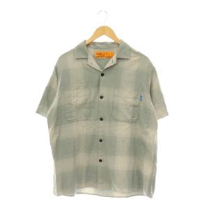 SHADOW CHECK SHIRT シャツ シャドウチェック 半袖 M ライトグレー CLG-SH 026-004