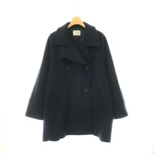 25AW ダブルブレストハーフコート ピーコート アウター 総裏地 38 ネイビー /DO OS