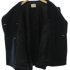 IENA 25AW ダブルブレストハーフコート ピーコート アウター 総裏地 38 ネイビー /DO OS