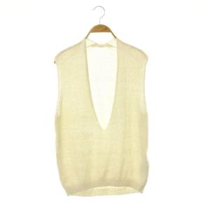 26SS Lily Linen Vネック ベスト シルク F ホワイト