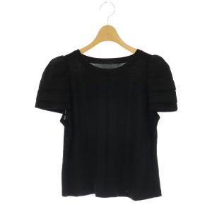 24SS Knit Top ニットトップ カットソー ミルフィーユパフ 半袖 42 ブラック 07047