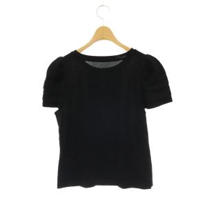 DAISY LIN 24SS Knit Top ニットトップ カットソー ミルフィーユパフ 半袖 42 ブラック 07047