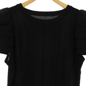 DAISY LIN 24SS Knit Top ニットトップ カットソー ミルフィーユパフ 半袖 42 ブラック 07047