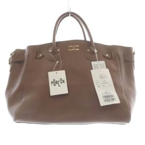 25SS EMBOSSED LEATHER BELTED TOTE S ブラウン