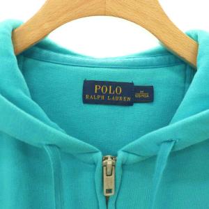 POLO RALPH LAUREN 裏起毛ジップパーカ スウェット ブルゾン M ターコイズブルー /ES OS SH