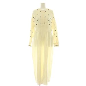 Crimp Cotton Aster Embroidery Tuck Dress ワンピース