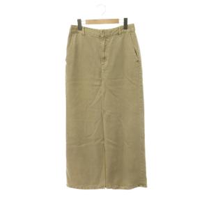 25AW リヨセルスリットスカート ロング タイト 0 ベージュ /DO OS