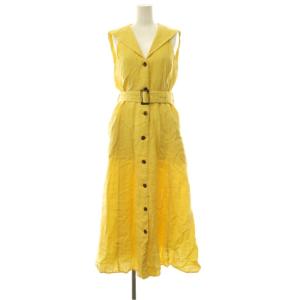 Juliette dress ドレス ワンピース ロング ノースリーブ リネン 1 イエロー /HK OS