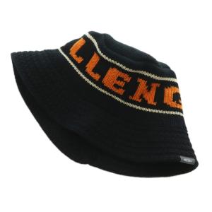 LOGO CRUSHER HAT ニットハット バケットハット 帽子 黒 ブラック オレンジ /MI OS