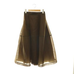 24AW シアーフォルムスカート フレア ロング 0 ブラウン /HK OS