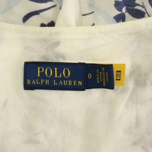 POLO RALPH LAUREN 近年モデル フローラル ラッフルトリム ラップ ミディドレス ワンピース 0 ホワイト ネイビー /MY