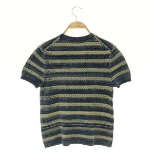 Polo by Ralph Lauren 総柄 半袖 ニット カットソー ボーダー コットン XS ネイビー /MY OS
