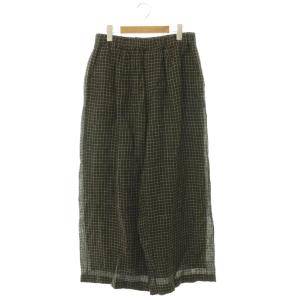 26SS 80s POWER LOOM LINEN CHECK WIDE PANTS