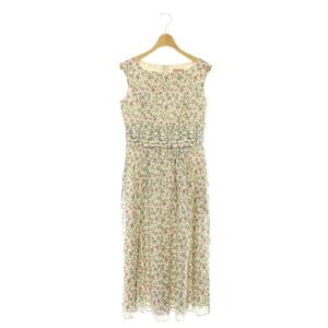 LIBERTY FLORAL STORY ドレス ワンピース ボートネック 花柄 0 ピンク マルチカラー
