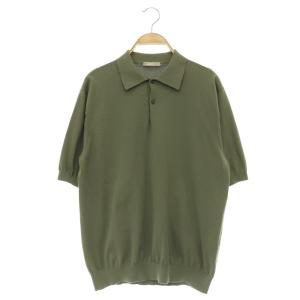 COZY コットン ポリエステル ショートスリーブ ニット ポロシャツ 半袖 L カーキ /MY OS