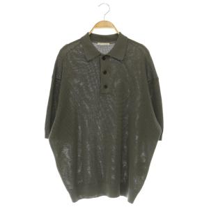 25SS バーズアイ ニット ポロシャツ 半袖 L グレー /MY OS