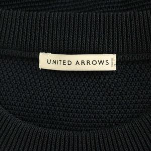 UNITED ARROWS 25SS コットン バーズアイ クルーネックニット 半袖 L ネイビー /MY OS