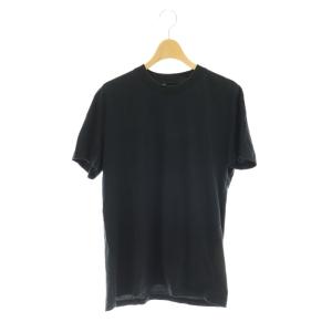 バックトライアングルクルーネックTシャツ カットソー 半袖 M ブラック /HK OS SH