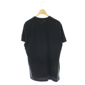 PRADA バックトライアングルクルーネックTシャツ カットソー 半袖 M ブラック /HK OS SH