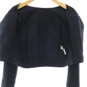 ANAYI 25AW サッカーストレッチクロップドブルゾン ジャケット ノーカラー 34 ネイビー /CX OS