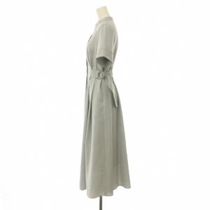 ANAYI 25SS サッカーストレッチサイドベルト ワンピース 34 グレー