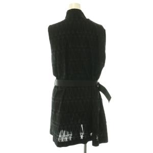 ISSEY MIYAKE ジオメトリック ノースリーブ ワンピース ミニ 2 ブラック /HK OS