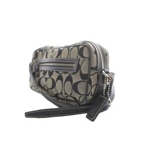 COACH シグネチャー ショルダーバッグ ベージュ 黒 ブラック ジップ開閉 6616 /RI OS