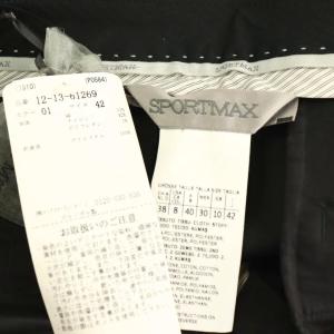 SPORT MAX ストライプ 切替 パンツ スラックス ストレート 42 紺 黒 白 /CX OS