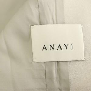ANAYI アナイ-ノーカラージャケット サテン 36 ライトグレー /MY OS