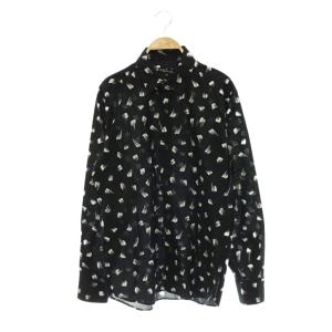 アニエスベーオム 柄シャツ コットン 長袖 40 黒 /HS OS