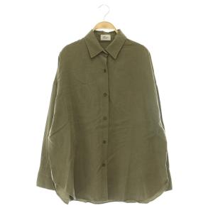 20SS Grosgrain Big 長袖シャツ オーバーサイズ カーキ /MY OS