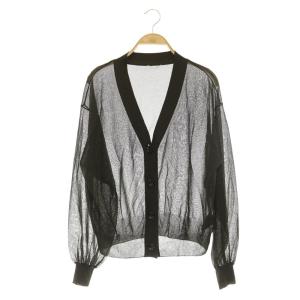 24SS Sheer Cardigan シアーカーディガン ニット Vネック ブラウン /MY OS