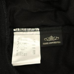 GRACE CONTINENTAL 25SS テープ刺繍Vネックブルゾン ジップアップ メッシュ 36 ブラック /MY OS