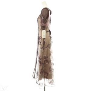 FRAY I.D 25AW コードフラワーレースドレス ワンピース チュール シアー 1 紫 パープル ピンク/CX OS