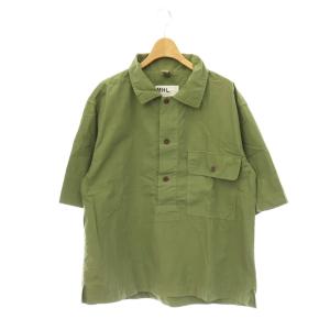 S/Sプルオーバ?シャツ コットン 半袖 M カーキ /HS OS
