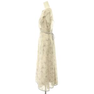 Apuweiser-riche 24SS ラインフラワーパイピングワンピース ロング ノースリーブ 1 ライトベージュ パープル /HK