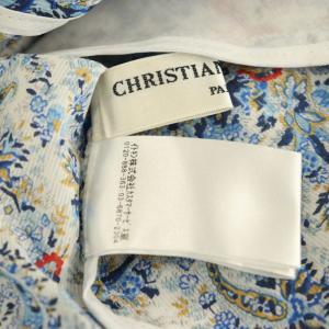 CHRISTIAN AUJARD プチフラワーペイズリープリントワンピース ロング 七分袖 7 ブルー /MY OS