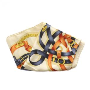 GUCCI グッチ-カレ90 ベルト柄 スカーフ ポケットチーフ マルチカラー