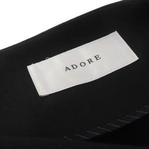 ADORE ショート丈 ノーカラージャケット 七分袖 38 黒 ブラック /SR