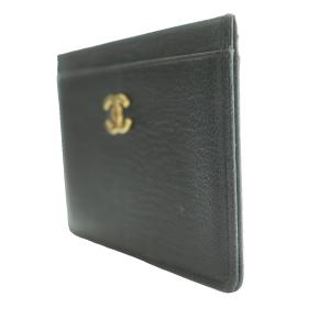 CHANEL ココマーク カードケース 名刺入れ レザー ロゴ ワンポイント 黒 ブラック /SS OS OH SH