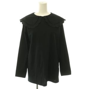 スカラップカラーロンTee カットソー 長袖 F 黒 ブラック /HS OS