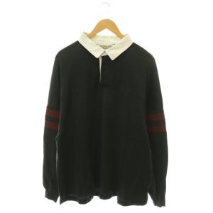 アパルトモン取扱 24SS テンジクフットボールSHIRT ポロシャツ 長袖 コットン M 黒 ブラック