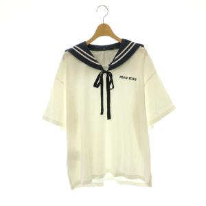 ロゴ セーラーカラー Tシャツ XS ホワイト ネイビー MJN309
