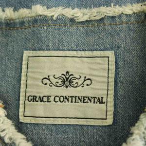 GRACE CONTINENTAL カットオフ ノーカラーデニムジャケット 36 ブルー /MY OS